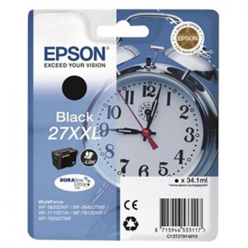 Tinteiro WF3620/WF3640/WF7110/WF7610 nº27XXL Preto Cap. Extr , Epson , EPST27914010 , 8715946625942